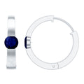 Minimal Blue Sapphire Hinged Hoop Earrings