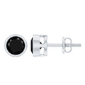 1.6 Carat Bezel Set Lab Created Black Diamond Solitaire Stud Earrings