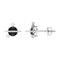 Real Black Onyx and Diamond Contemporary Stud Earrings