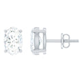 4X6 MM Oval Shaped Lab Grown Diamond Solitaire Stud Earrings