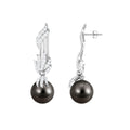 Designer 15 Carat Tahitian Pearl Dangle Earrings with Diamond
