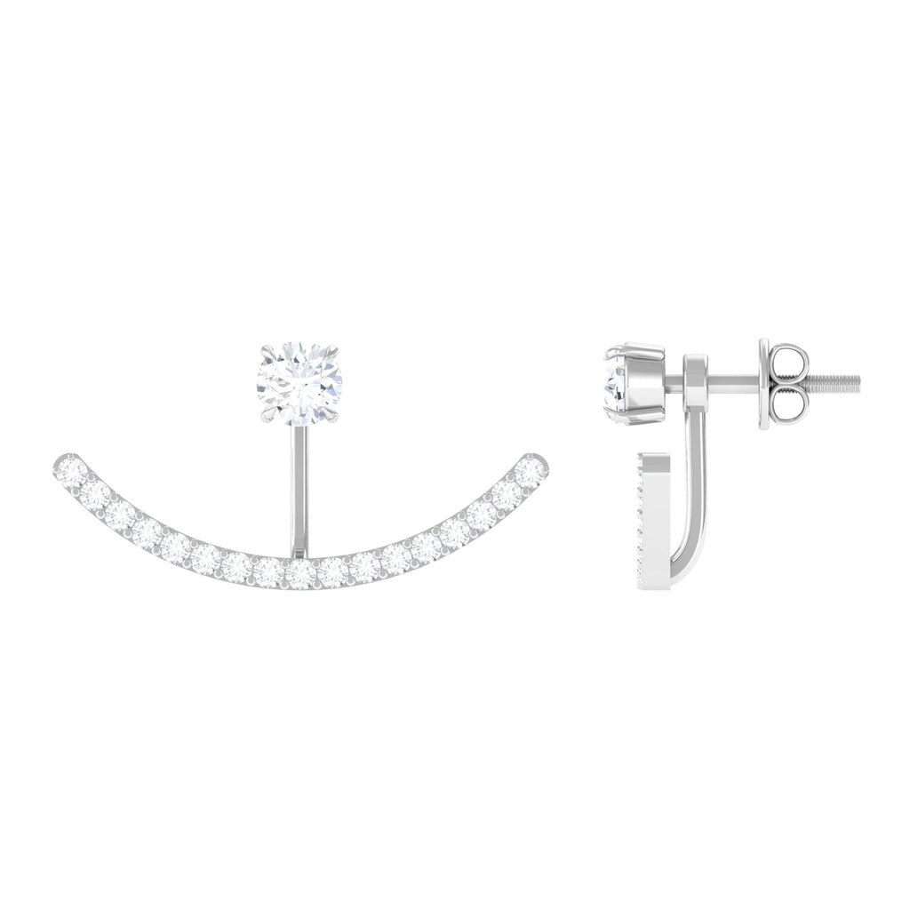 Natural Diamond Front and Back Earrings for Women
