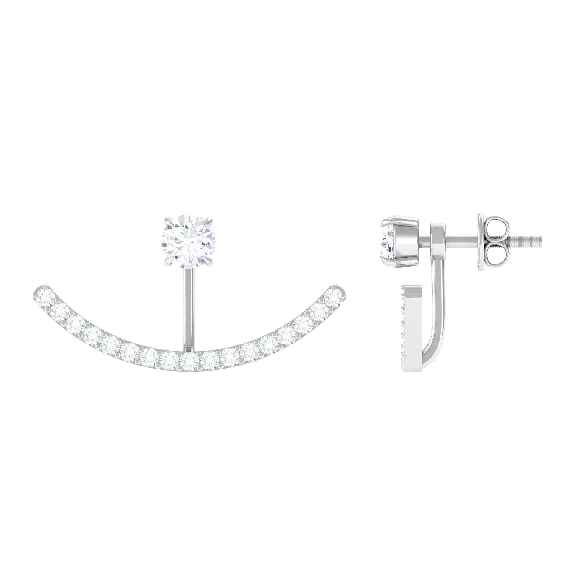 Natural Diamond Front and Back Earrings for Women