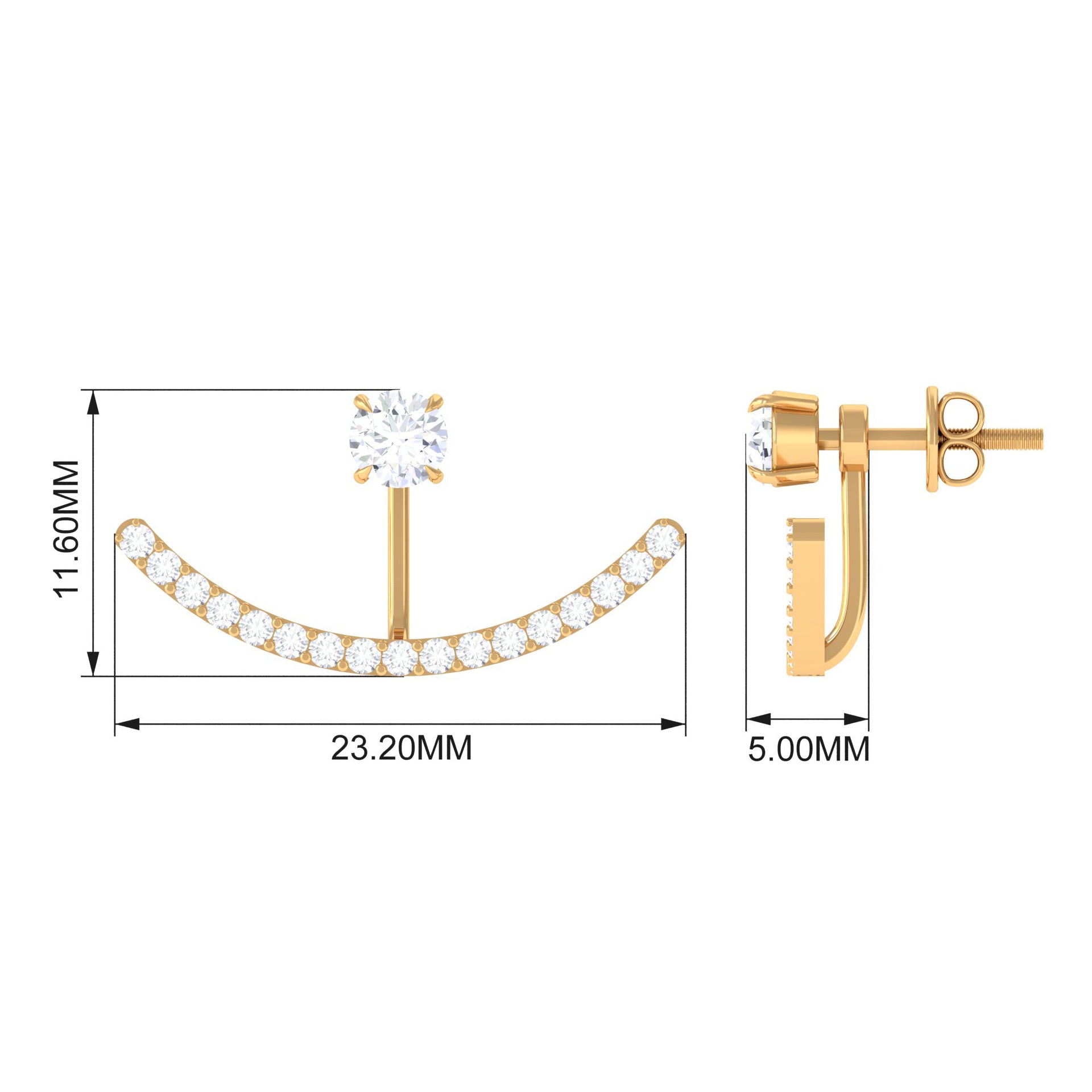 Natural Diamond Front and Back Earrings for Women