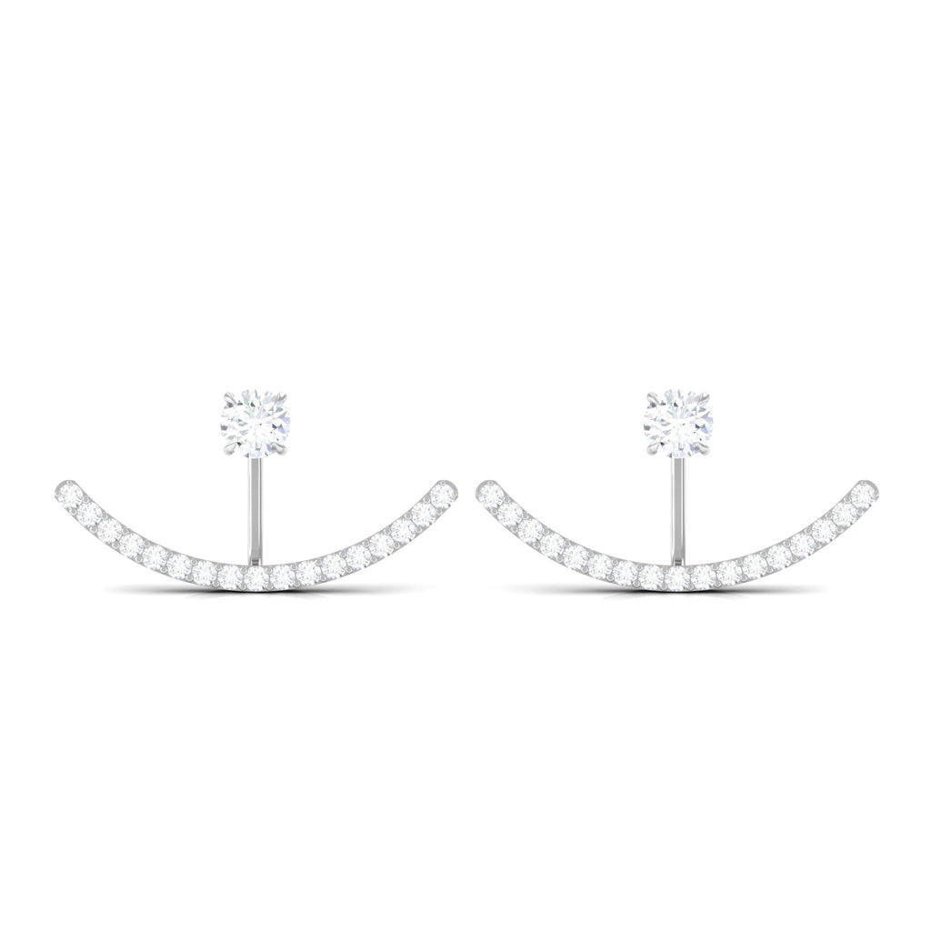 Natural Diamond Front and Back Earrings for Women