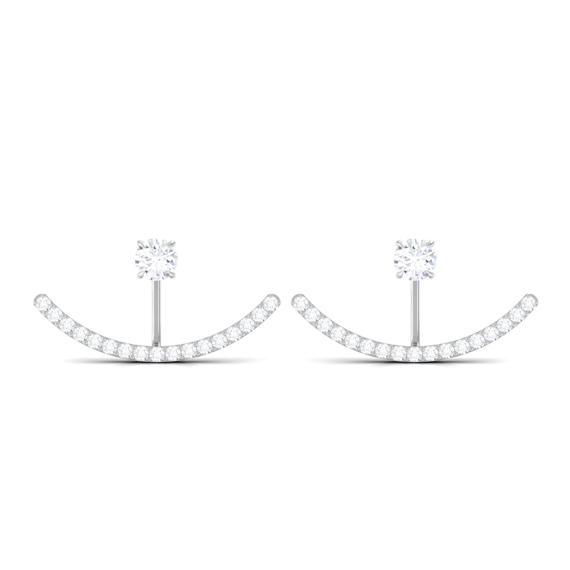 Natural Diamond Front and Back Earrings for Women