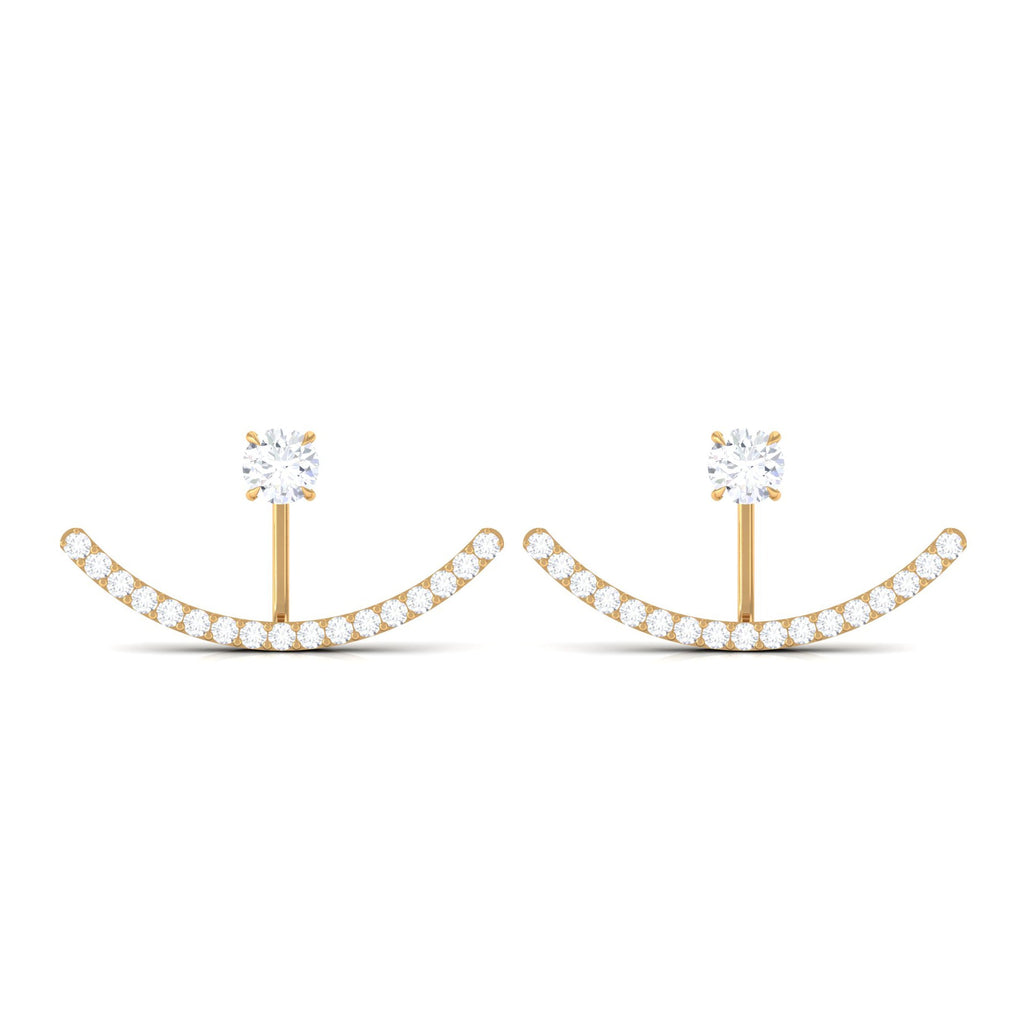 Natural Diamond Front and Back Earrings for Women
