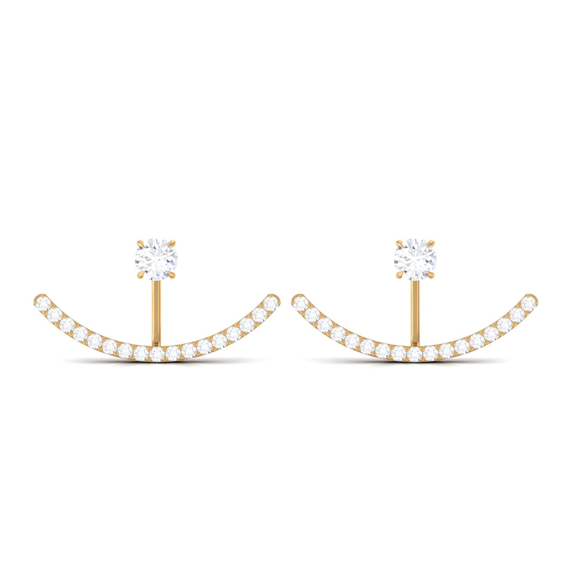 Natural Diamond Front and Back Earrings for Women