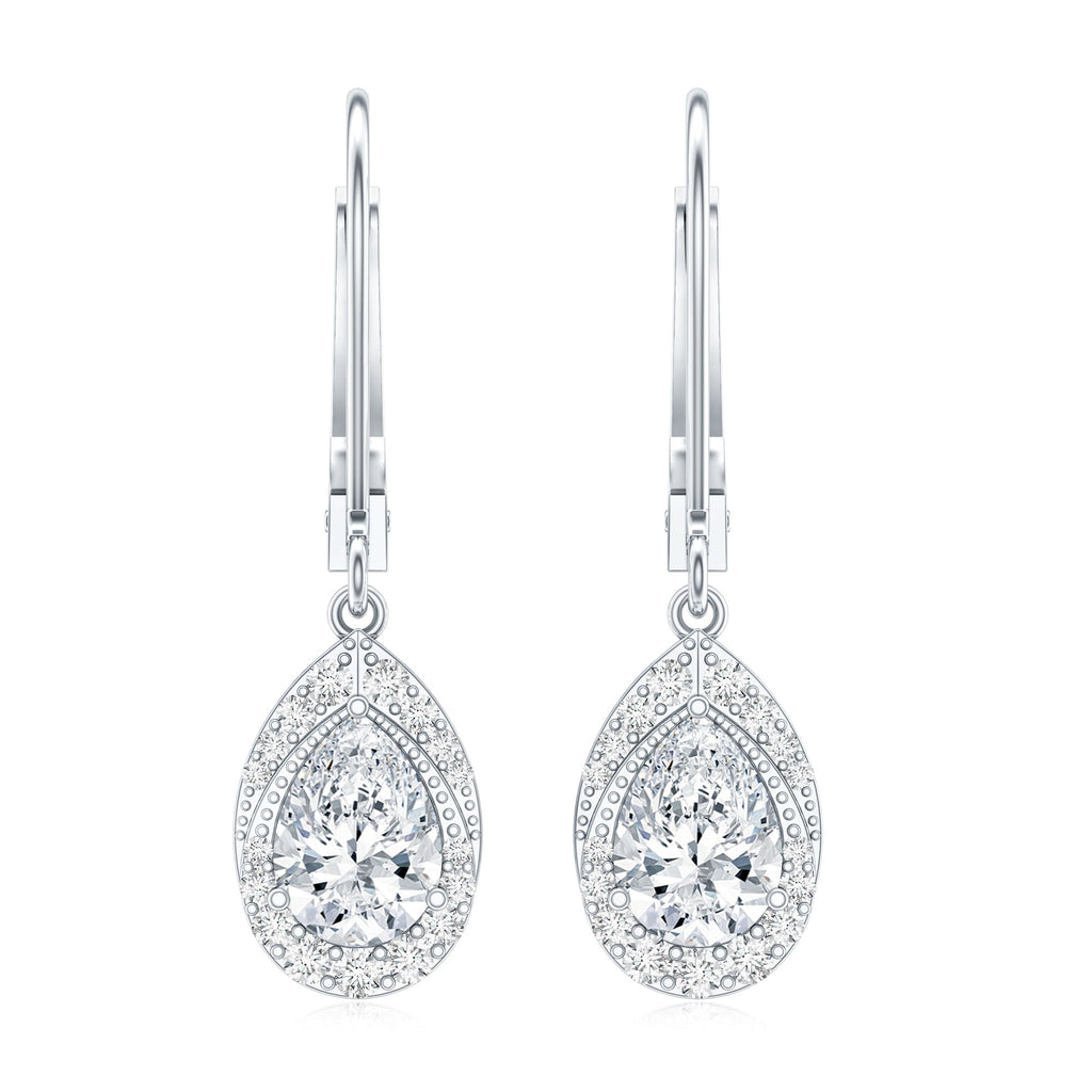 Lab Grown Diamond Drop Dangle Earrings With Lever Back