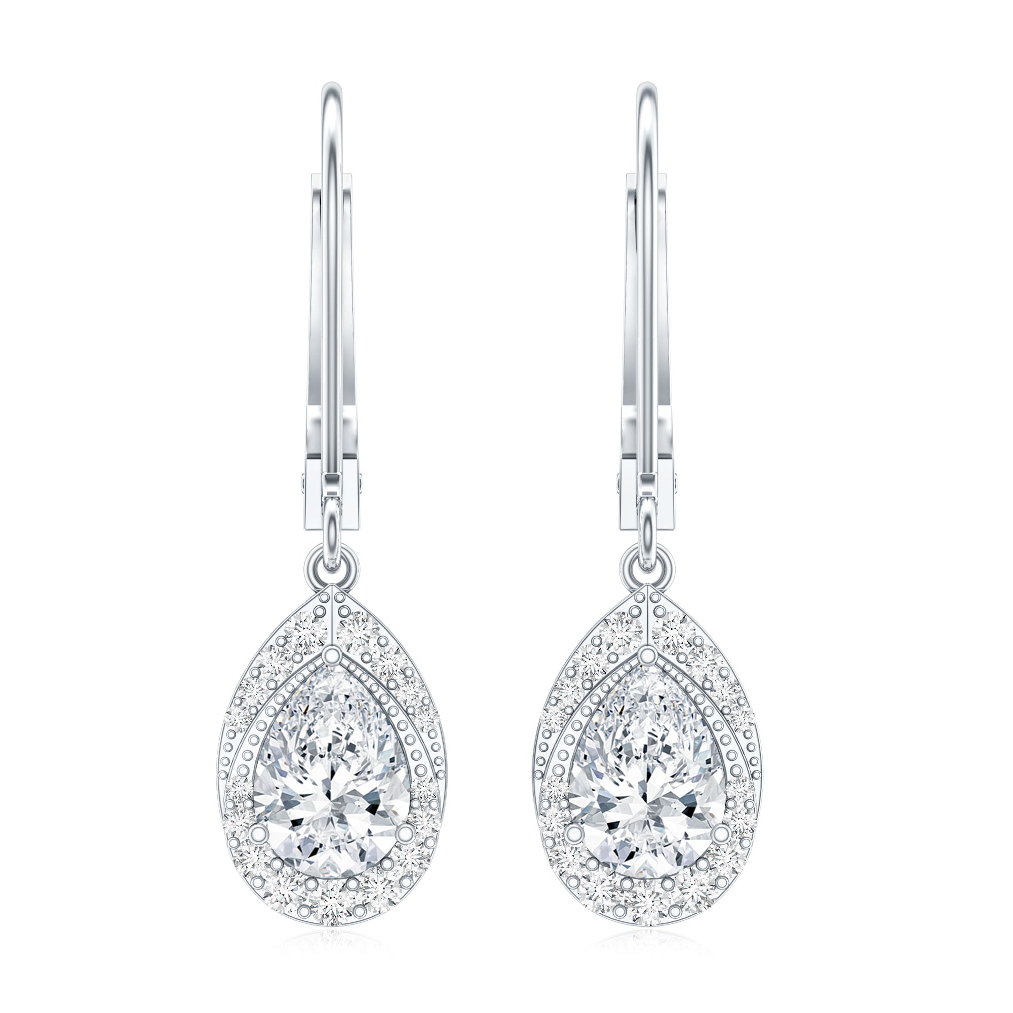 Lab Grown Diamond Drop Dangle Earrings With Lever Back
