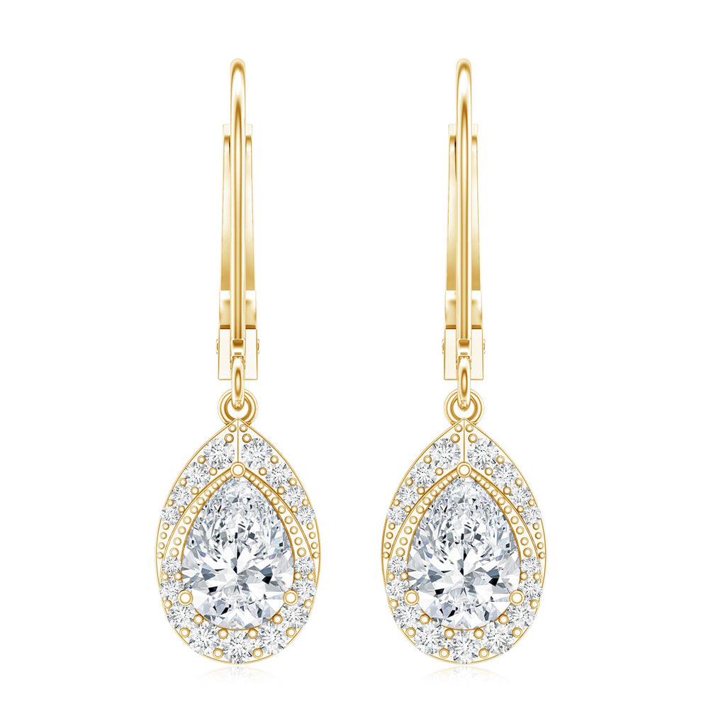 Lab Grown Diamond Drop Dangle Earrings With Lever Back