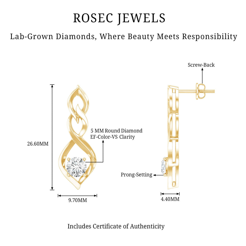 Certified Lab Grown Diamond Bridal Earrings With Screw Back