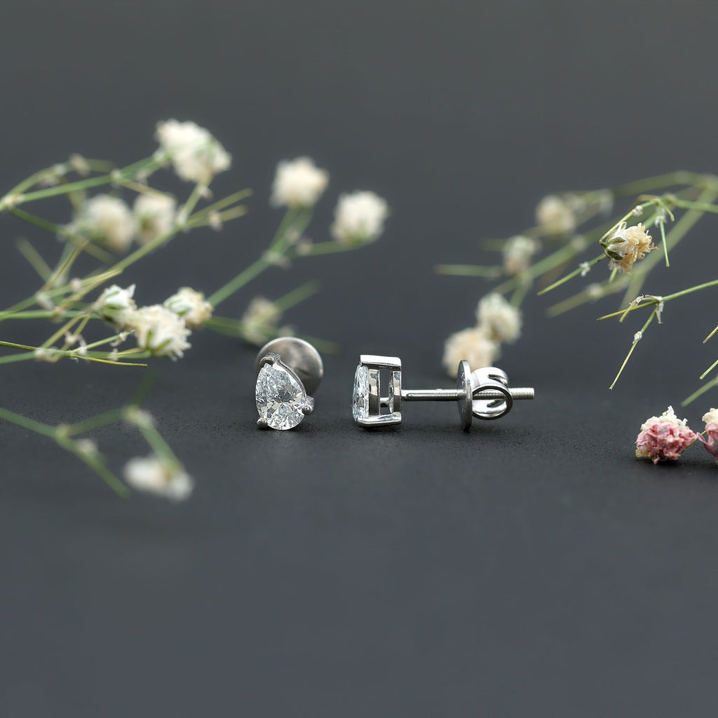 Certified 0.7 Carat Lab Grown Diamond Stud Earrings in Sterling Silver