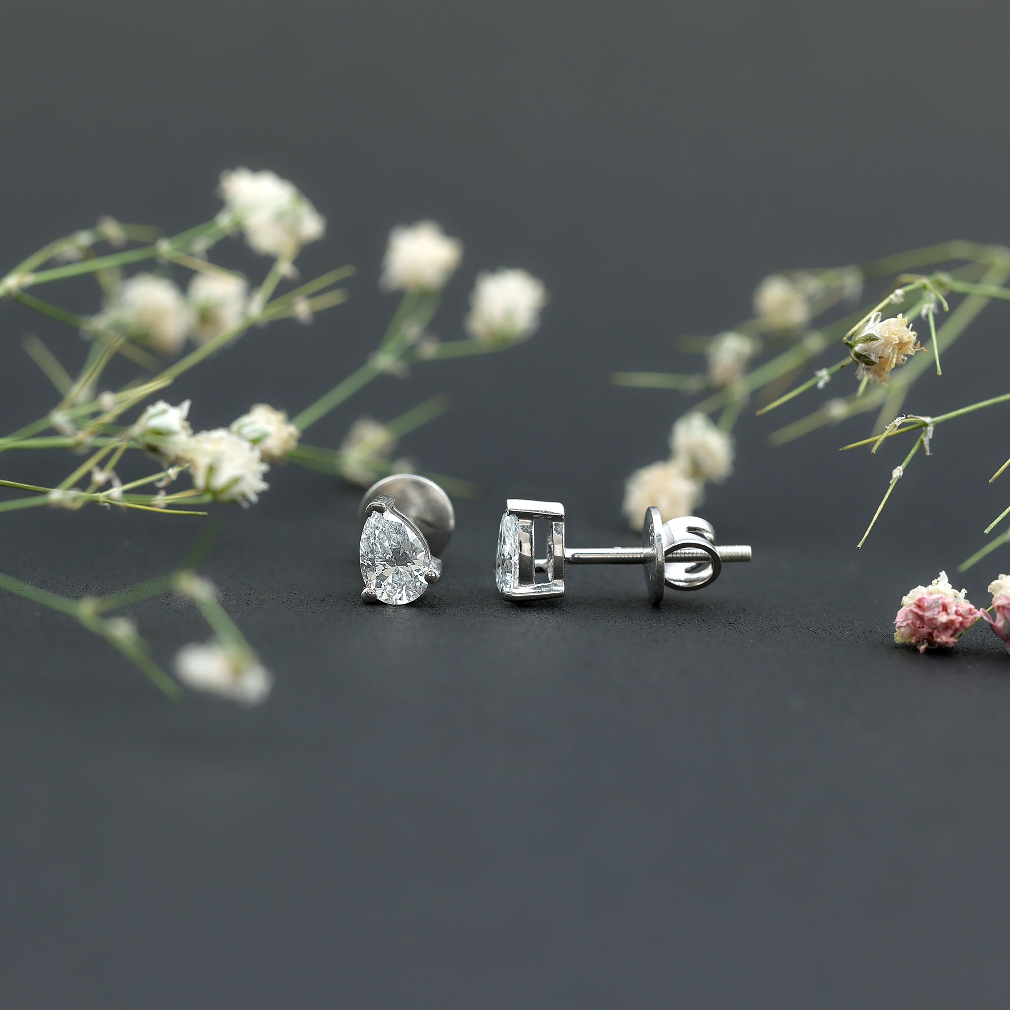 Certified 0.7 Carat Lab Grown Diamond Stud Earrings in Sterling Silver