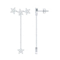 Natural Diamond Star Dangle Earrings