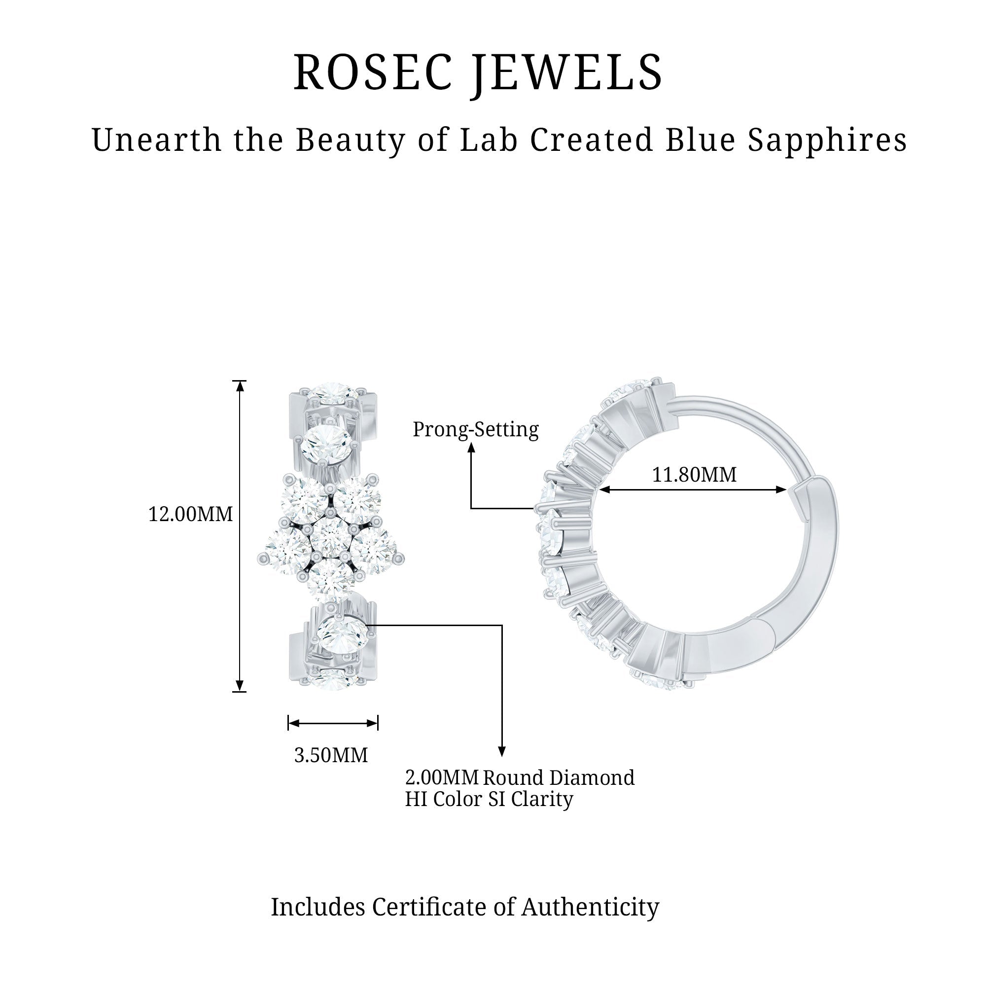 Certified Diamond Flower Hoop Earrings For Women