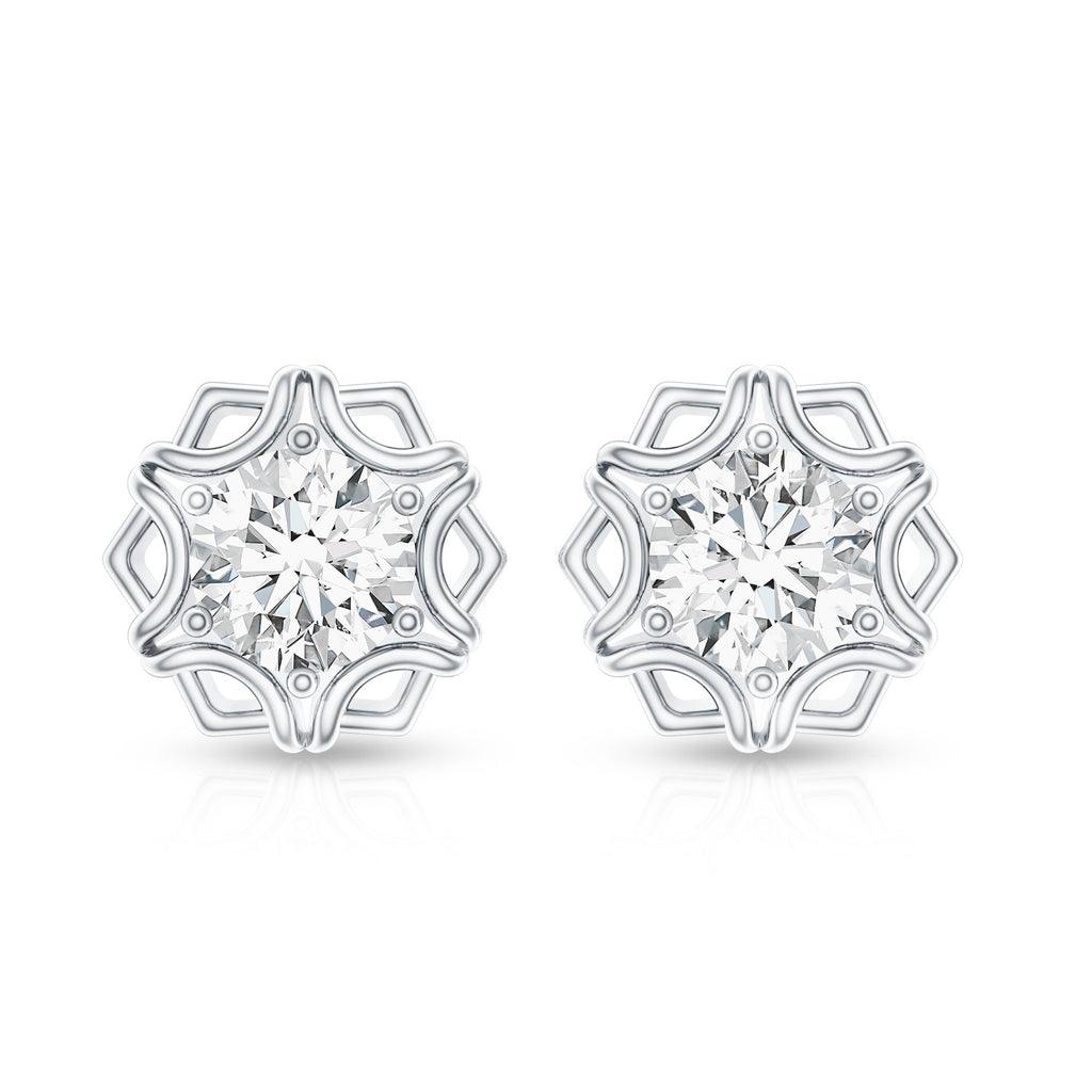 Lab Grown Diamond 1 Carat Stud Earrings With Screw Back