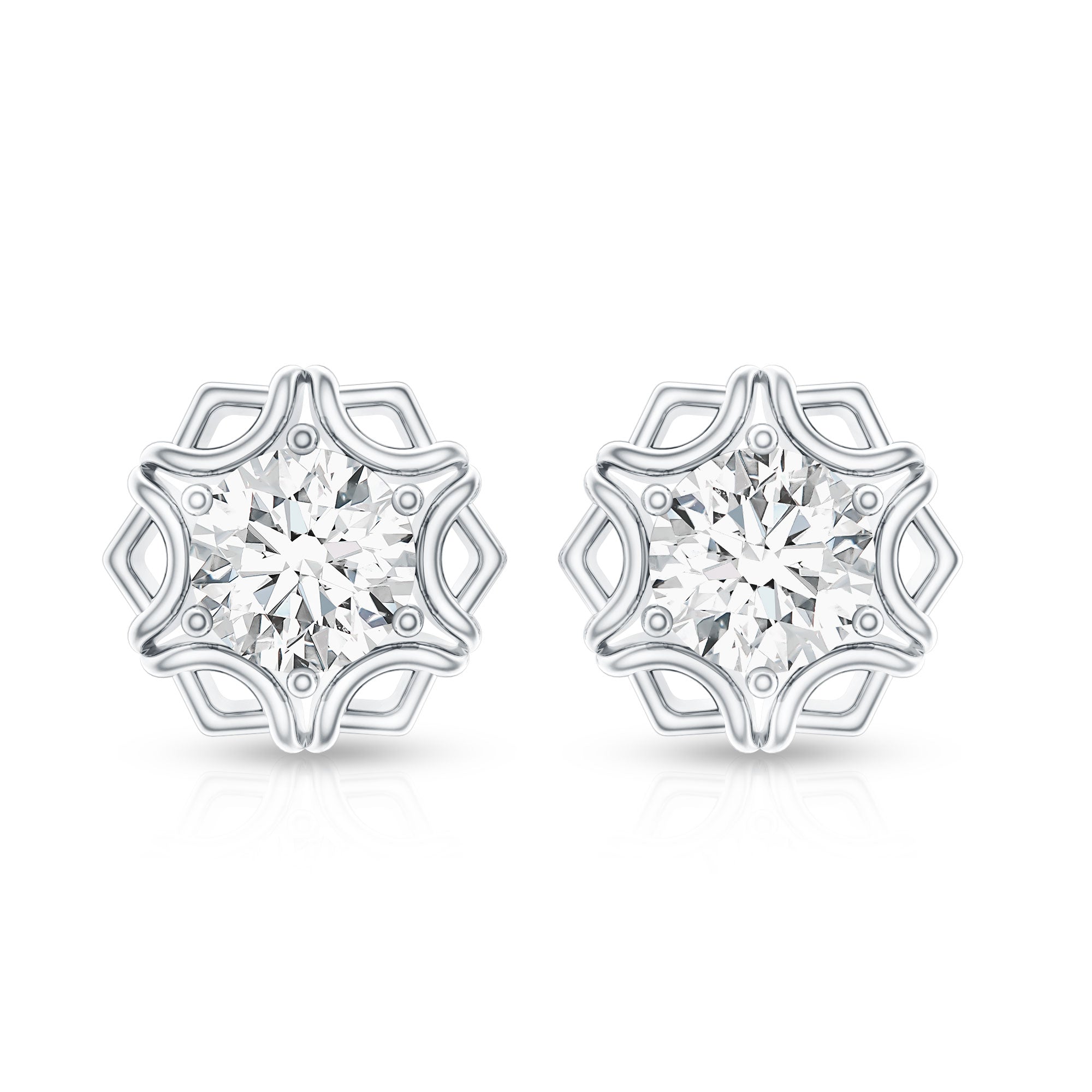Lab Grown Diamond 1 Carat Stud Earrings With Screw Back