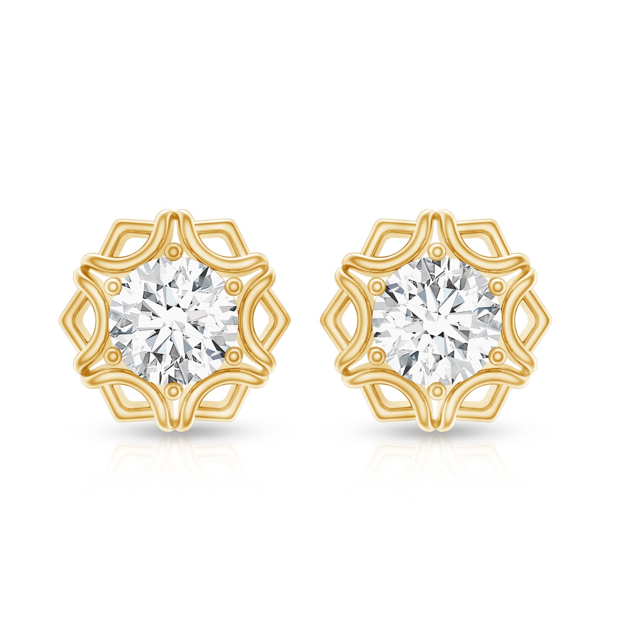 Lab Grown Diamond 1 Carat Stud Earrings With Screw Back