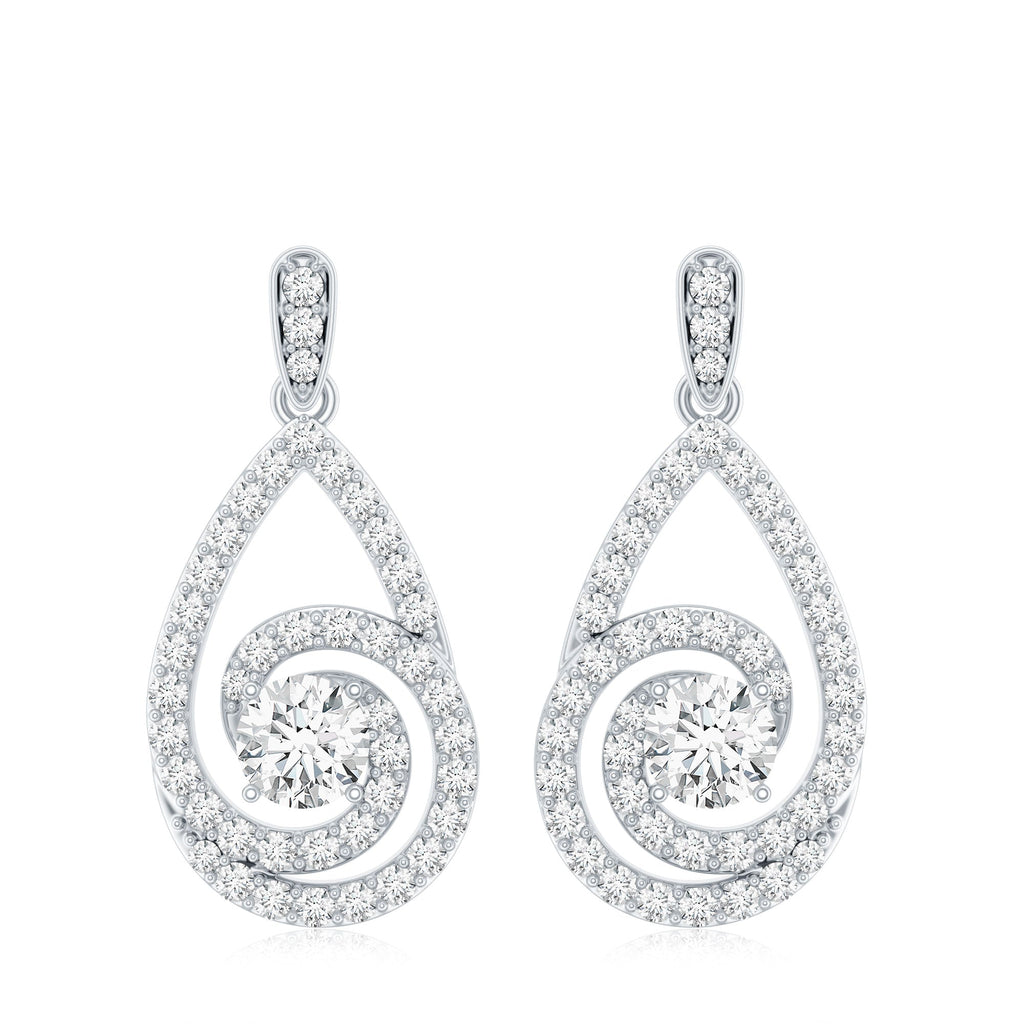 Lab Grown Diamond Swirl Earrings With Screw Back