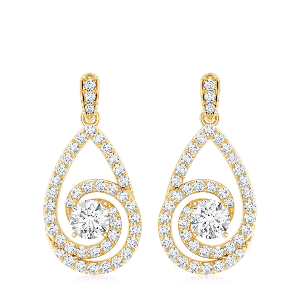 Lab Grown Diamond Swirl Earrings With Screw Back