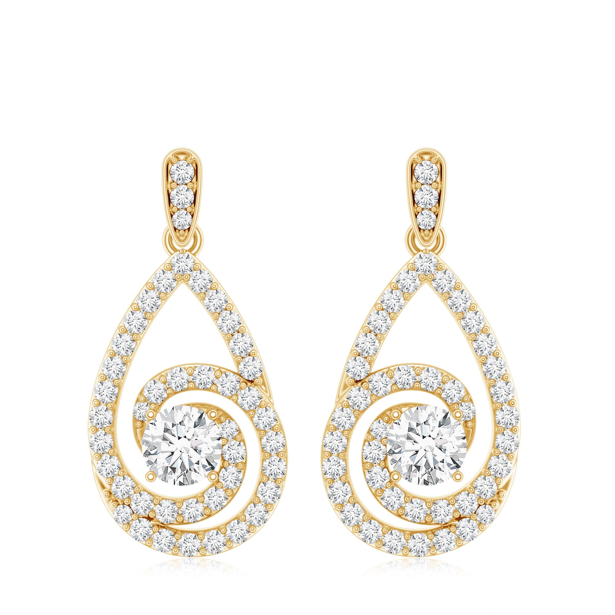 Lab Grown Diamond Swirl Earrings With Screw Back