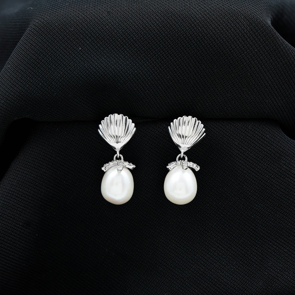 Sterling Silver 12 Carat Freshwater Pearl Drop Earrings with Certificate