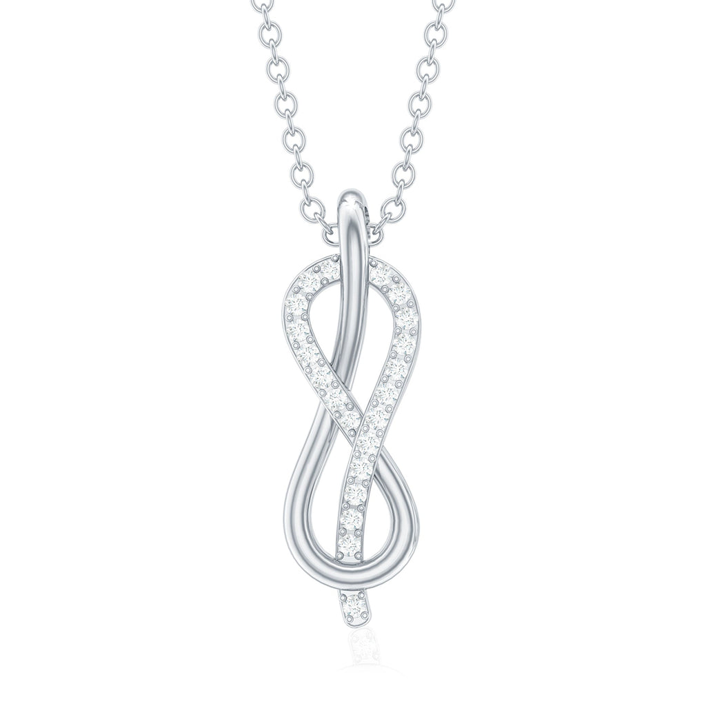 Natural Pave Set Diamond Infinity Necklace For Women