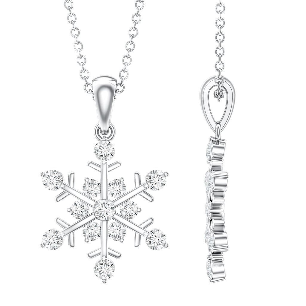 Certified Moissanite Snowflake Necklace Pendant for Women