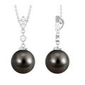 8 Carat Natural Tahitian Black Pearl Dangle Pendant with Diamond