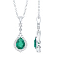 Certified 0.7 Carat Lab Grown Emerald Wedding Necklace with Chain