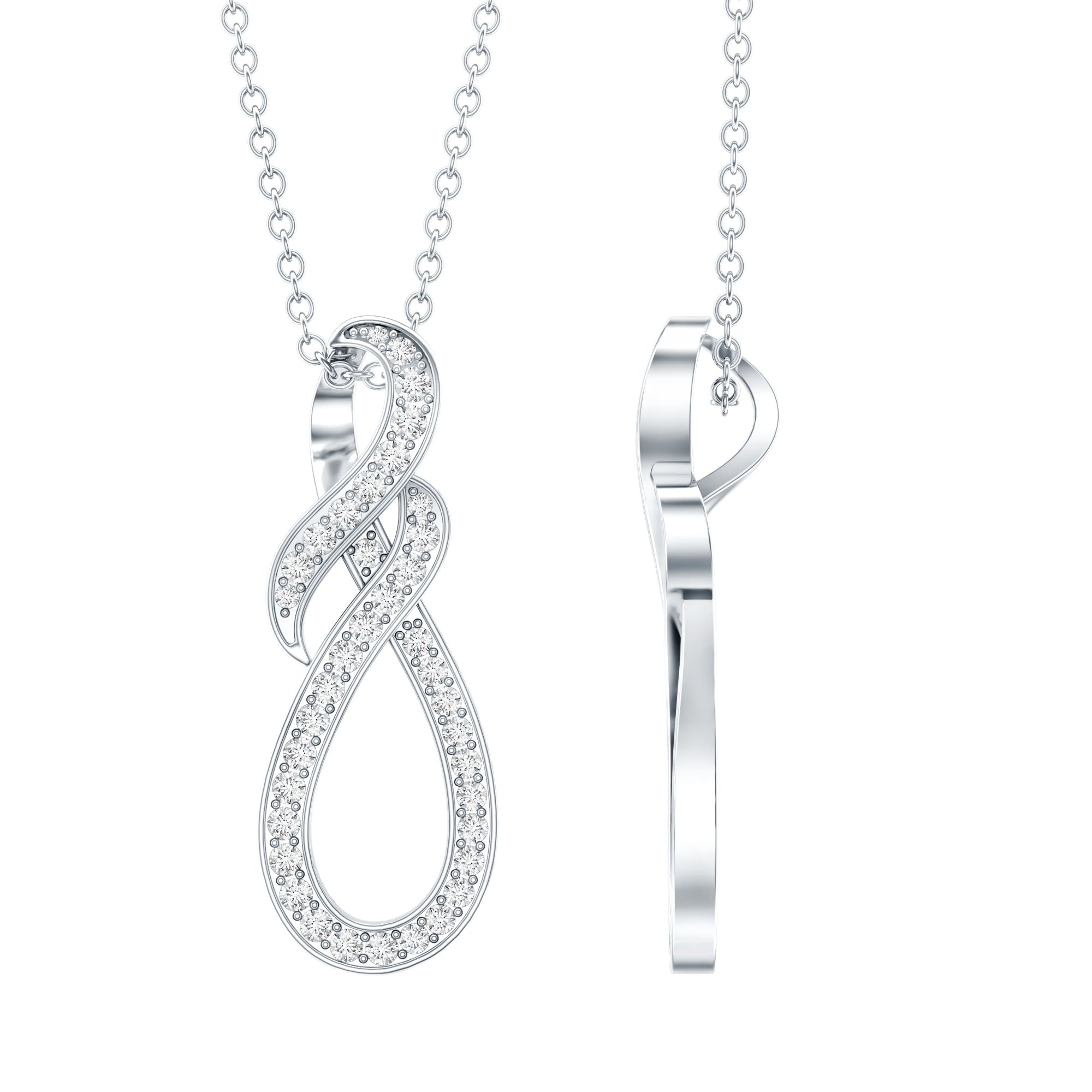 Certified Lab Grown Diamond Infinity Pendant Necklace