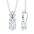 5X7 MM Oval Shaped Lab Grown Diamond Flower Pendant