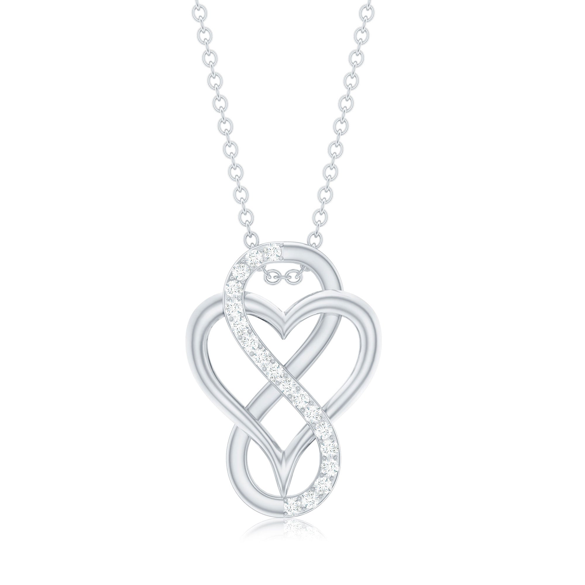 Brilliant Cut Diamond Infinity Heart Necklace for Women