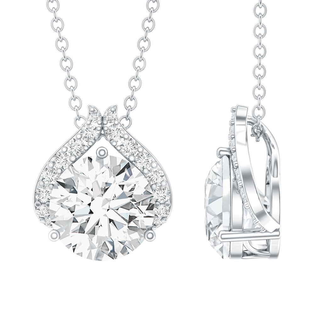 Certified 8 MM Round Lab Grown Diamond Bridal Necklace