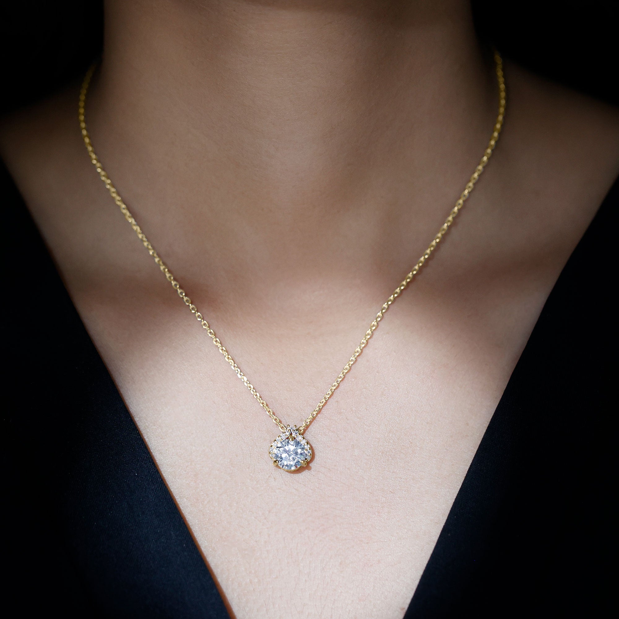 Certified 8 MM Round Lab Grown Diamond Bridal Necklace