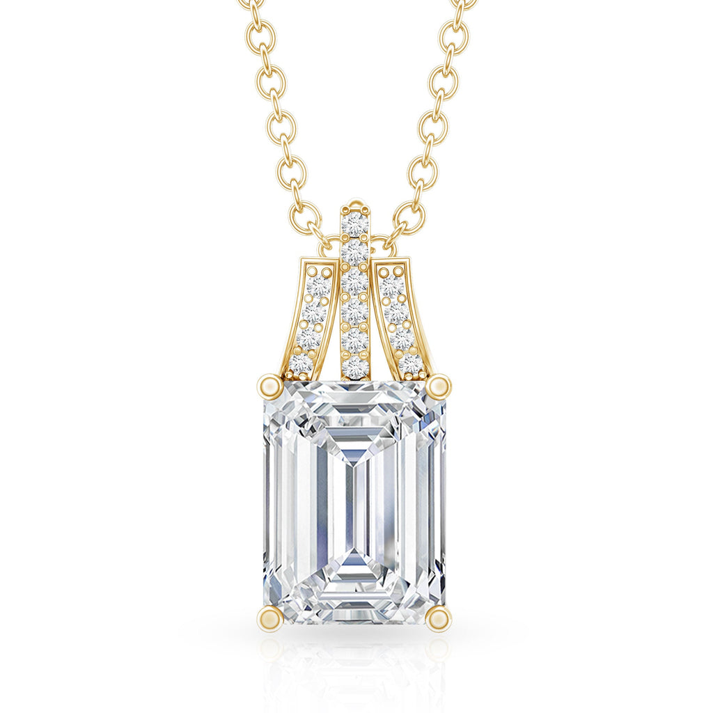 6X8 MM Solitaire Lab Grown Diamond Emerald Cut Necklace