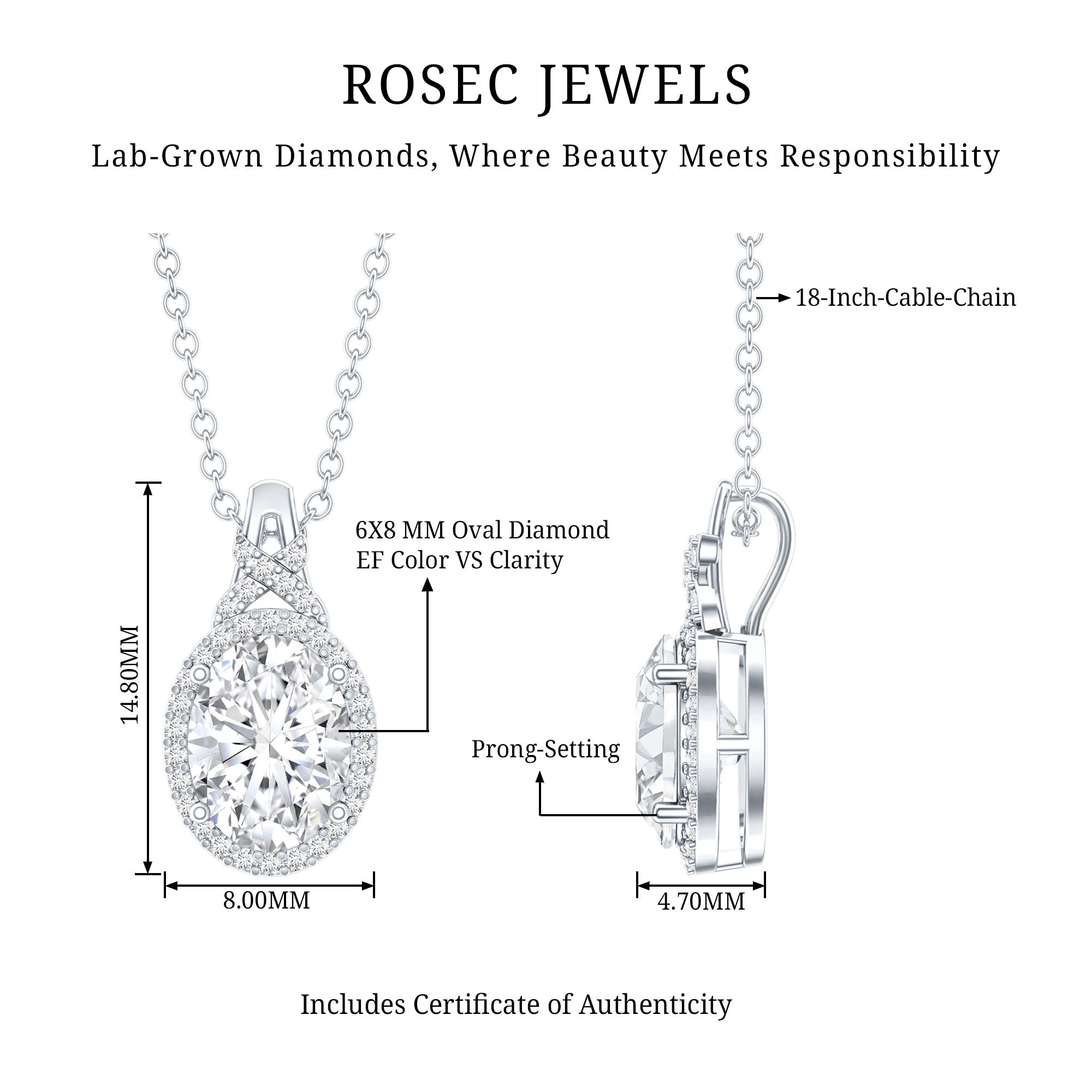 Lab Grown Diamond Vintage Style Pendant With Halo
