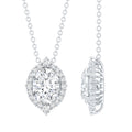 6X8 MM Oval Shaped Lab Grown Diamond Wedding Necklace With Halo