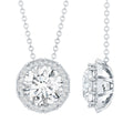 Certified 8 MM Circle Lab Grown Diamond Necklace With Halo