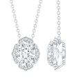 6X8 MM Oval Shape Lab Grown Diamond Vintage Flower Necklace