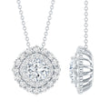 Lab Grown Round Diamond Double Halo Bridal Necklace With Accent