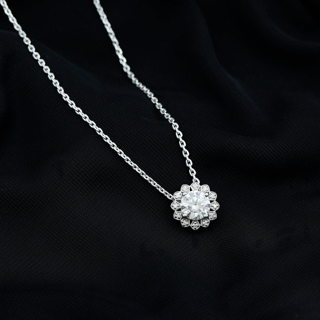 Certified 8 MM Lab Grown Diamond Cocktail Necklace For Women