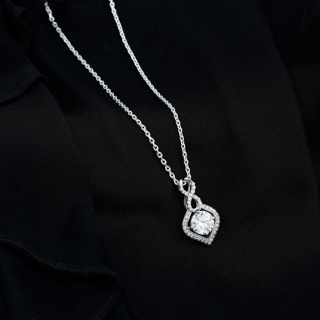 8 MM Round Lab Grown Diamond Infinity Loop Necklace