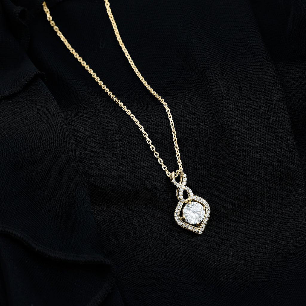 8 MM Round Lab Grown Diamond Infinity Loop Necklace