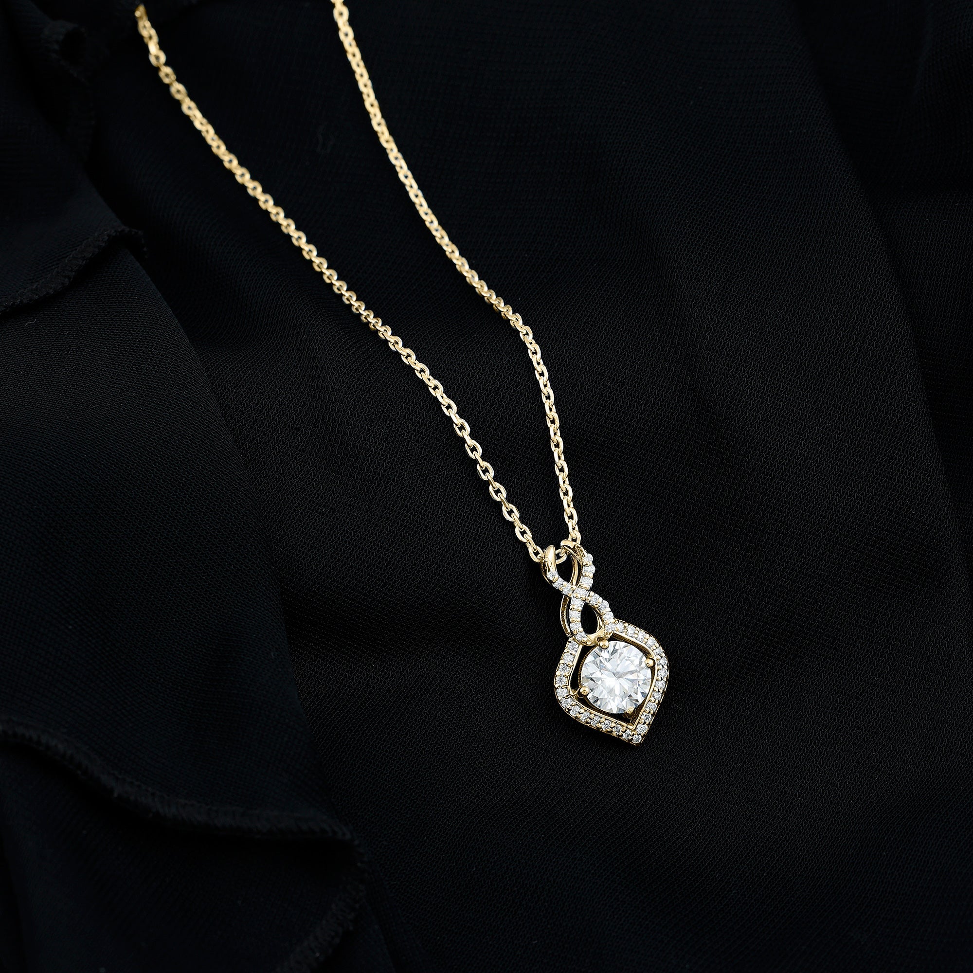8 MM Round Lab Grown Diamond Infinity Loop Necklace