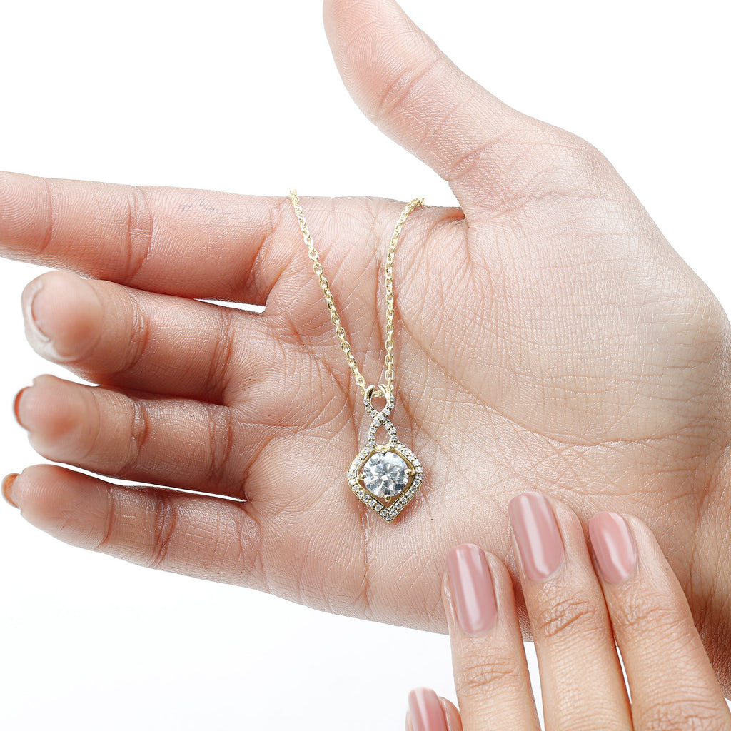 8 MM Round Lab Grown Diamond Infinity Loop Necklace