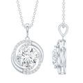 Prong Set 8 MM Round Lab Grown Diamond Swirl Pendant Necklace