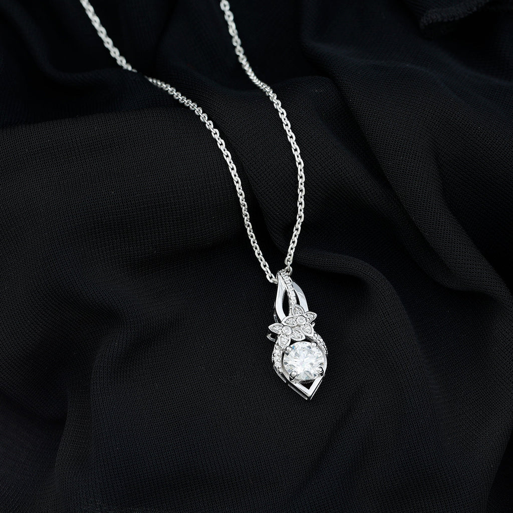 Lab Grown Diamond Flower Statement Necklace