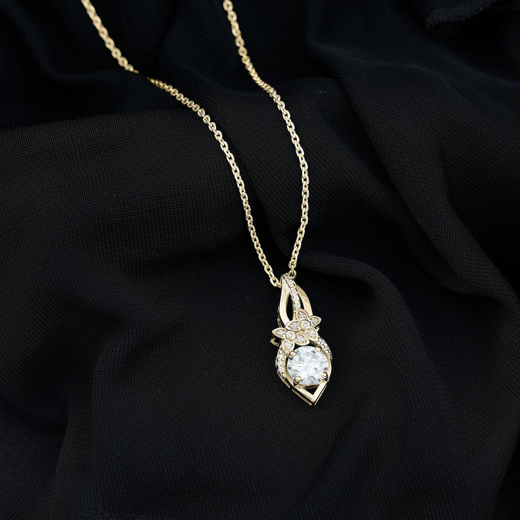 Lab Grown Diamond Flower Statement Necklace